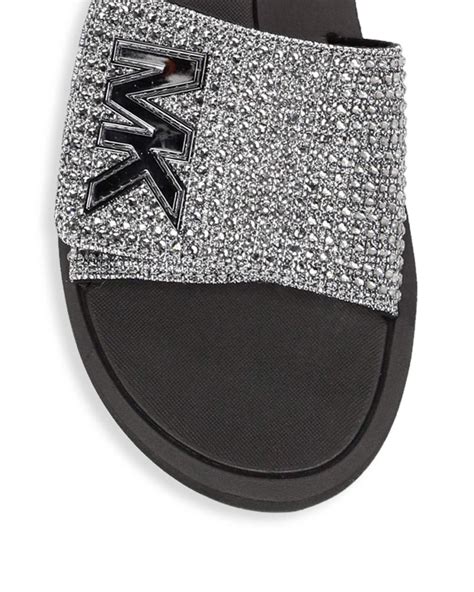 michael kors black glitter slides|Women's Designer Slides .